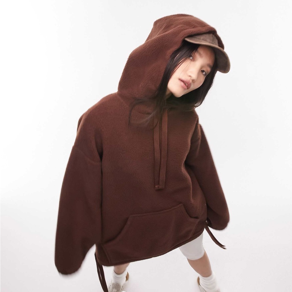 Topshop Chocolate Brown Oversized Hoodie